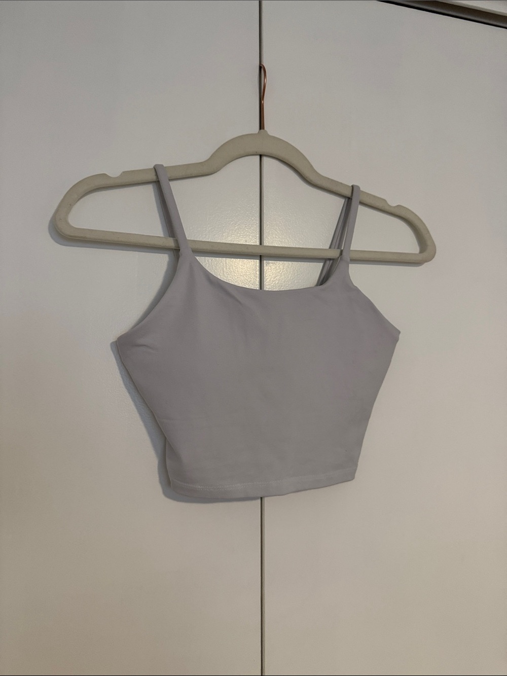 HALARA White Cropped Tank with Slim Straps